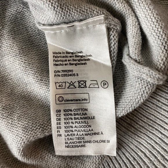 H&M Fine-knit Basic Cotton Cardigan Light Grey Marl Size XS - Picture 8 of 8